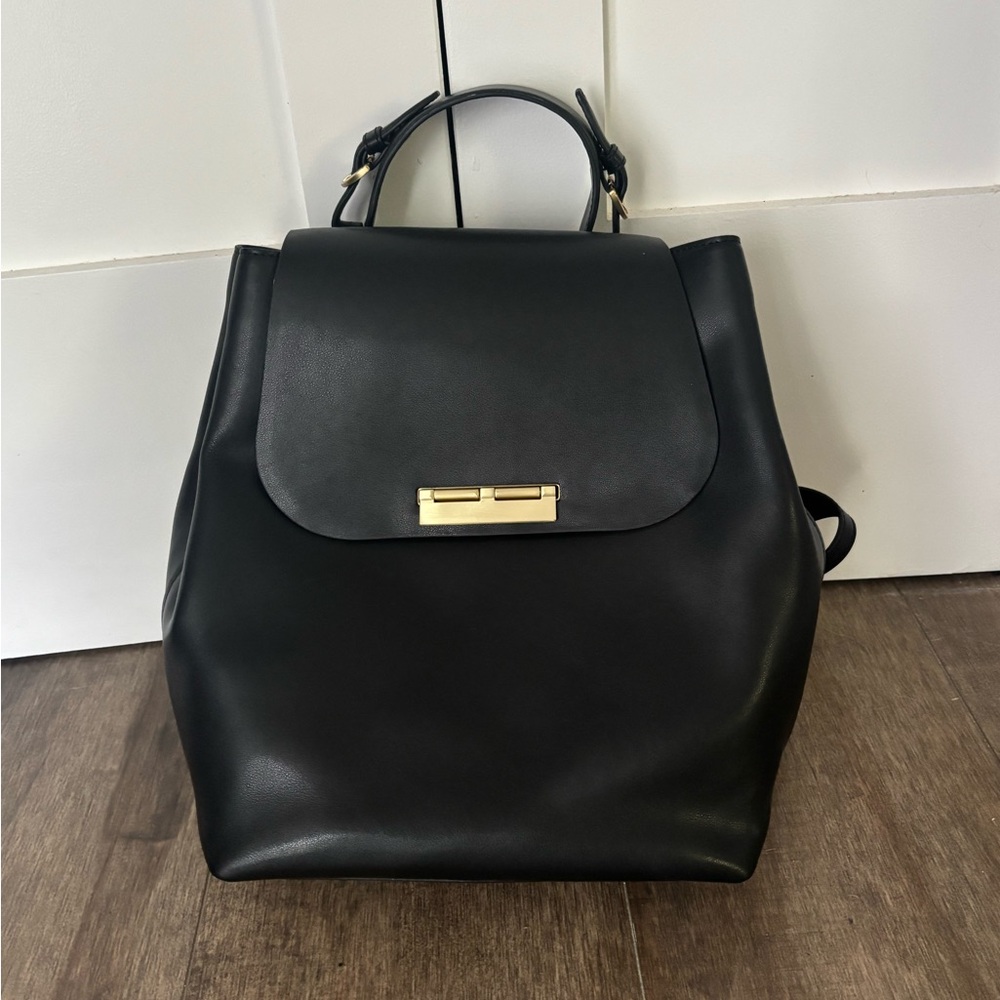 New ZAC Zac Posen Chantalle Black Leather Backpack